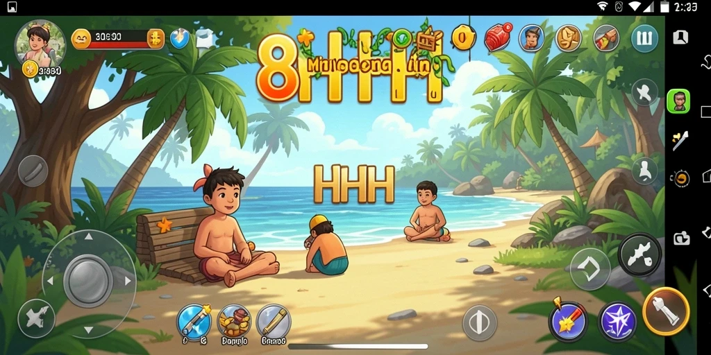 Tampilan gameplay 8HHH yang ceria dan mengasyikkan.