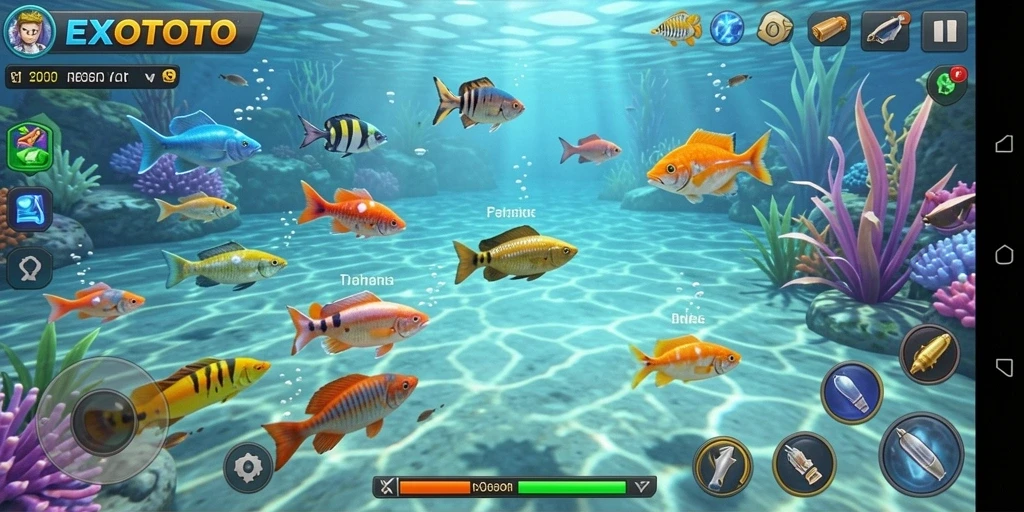 Tampilan gameplay Tembak Ikan yang seru dan menarik di EXOTOTO.