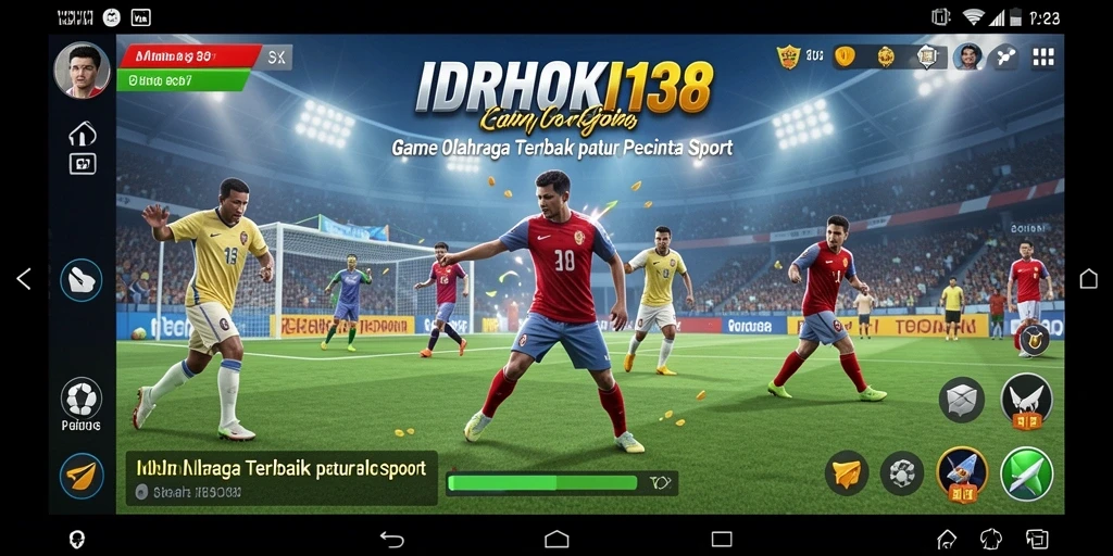 Screenshot dari gameplay IDRHOKI138 yang menampilkan pertarungan olahraga yang seru.