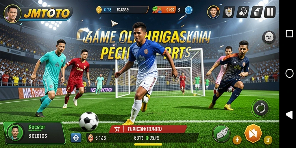 Tampilan utama gameplay JMTOTO menampilkan aksi olahraga yang mendebarkan.