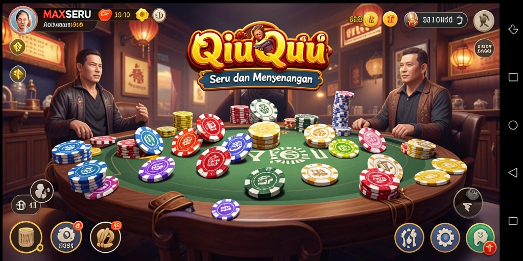 Screenshot gameplay QiuQiu MAXSERU yang seru dan mendebarkan.