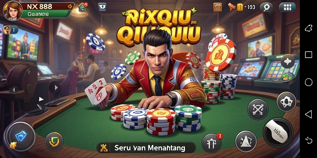 Tampilan gameplay seru dari NX888 saat bermain QiuQiu.