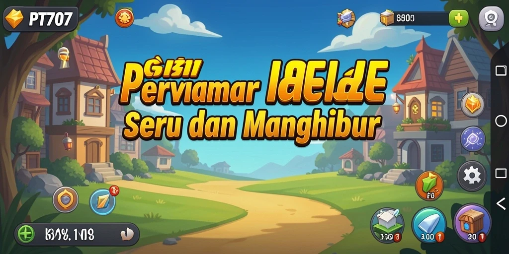 Screenshot utama PT707 menampilkan karakter yang aktif menghasilkan sumber daya dalam gameplay Idle.