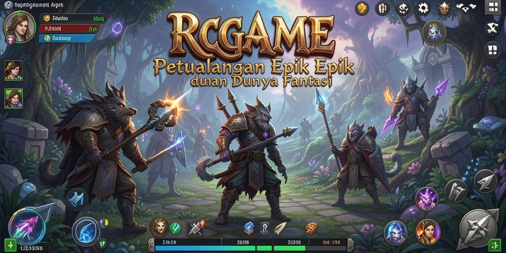 Tampilan gameplay RPGAME dengan karakter dan pertempuran yang mendebarkan.